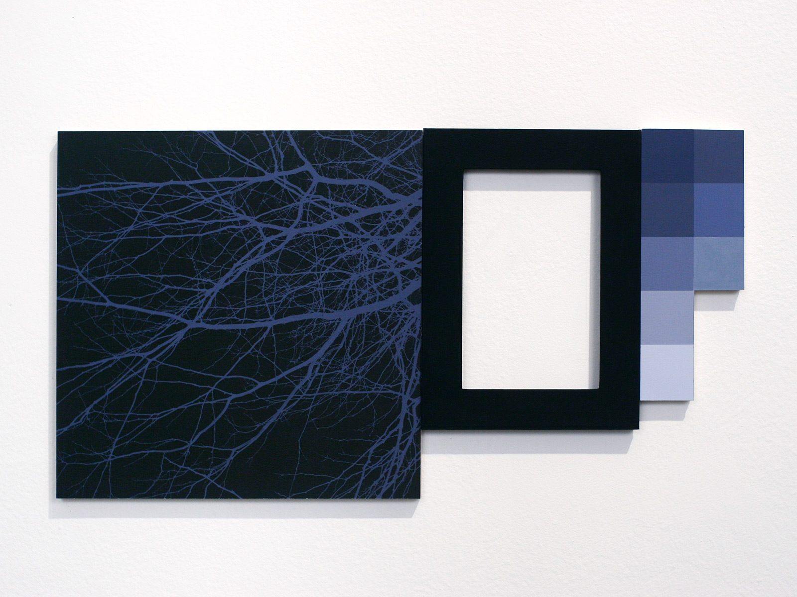 Square Root 2. Flashe, gouache, archival pigment print, frame, wood. 2014.