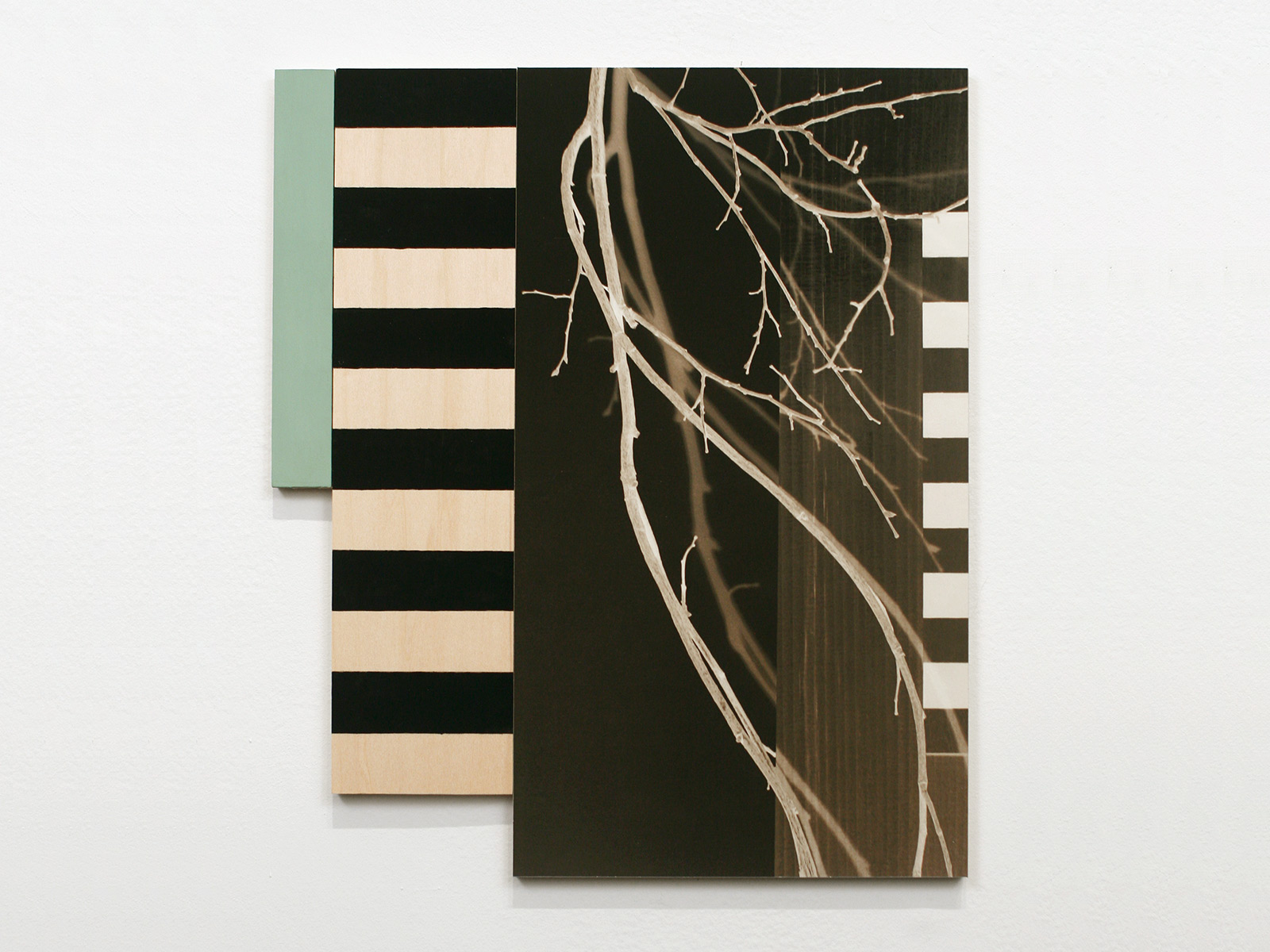 Was Green. Flashe, gouache, archival pigment print, wood. 2014.