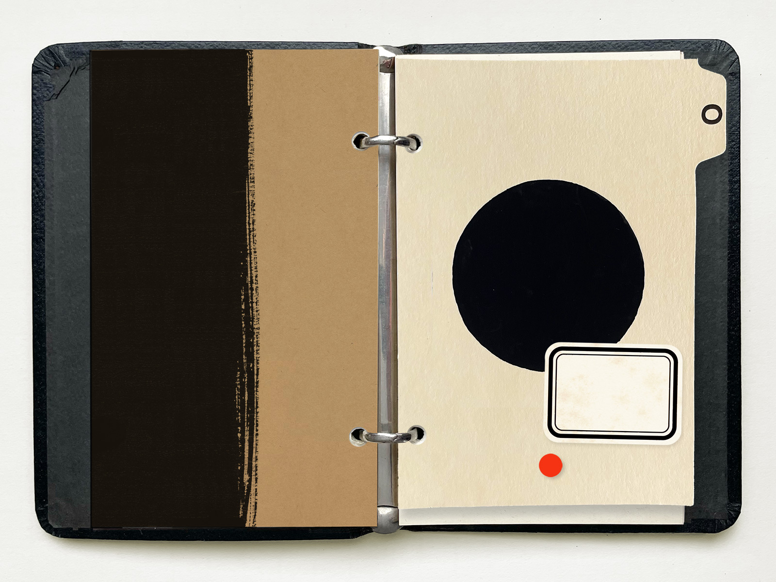Little Black Notebook (black circle), 2022. Virtual notebook.